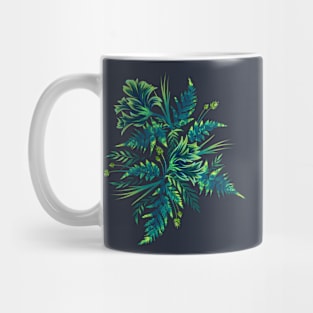 Ferns and Parrot Tulips - Green Mug